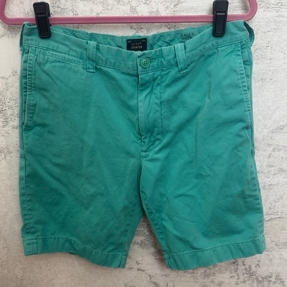 Men’s J.Crew Stanton Shorts Green Waist 31 Inseam 9